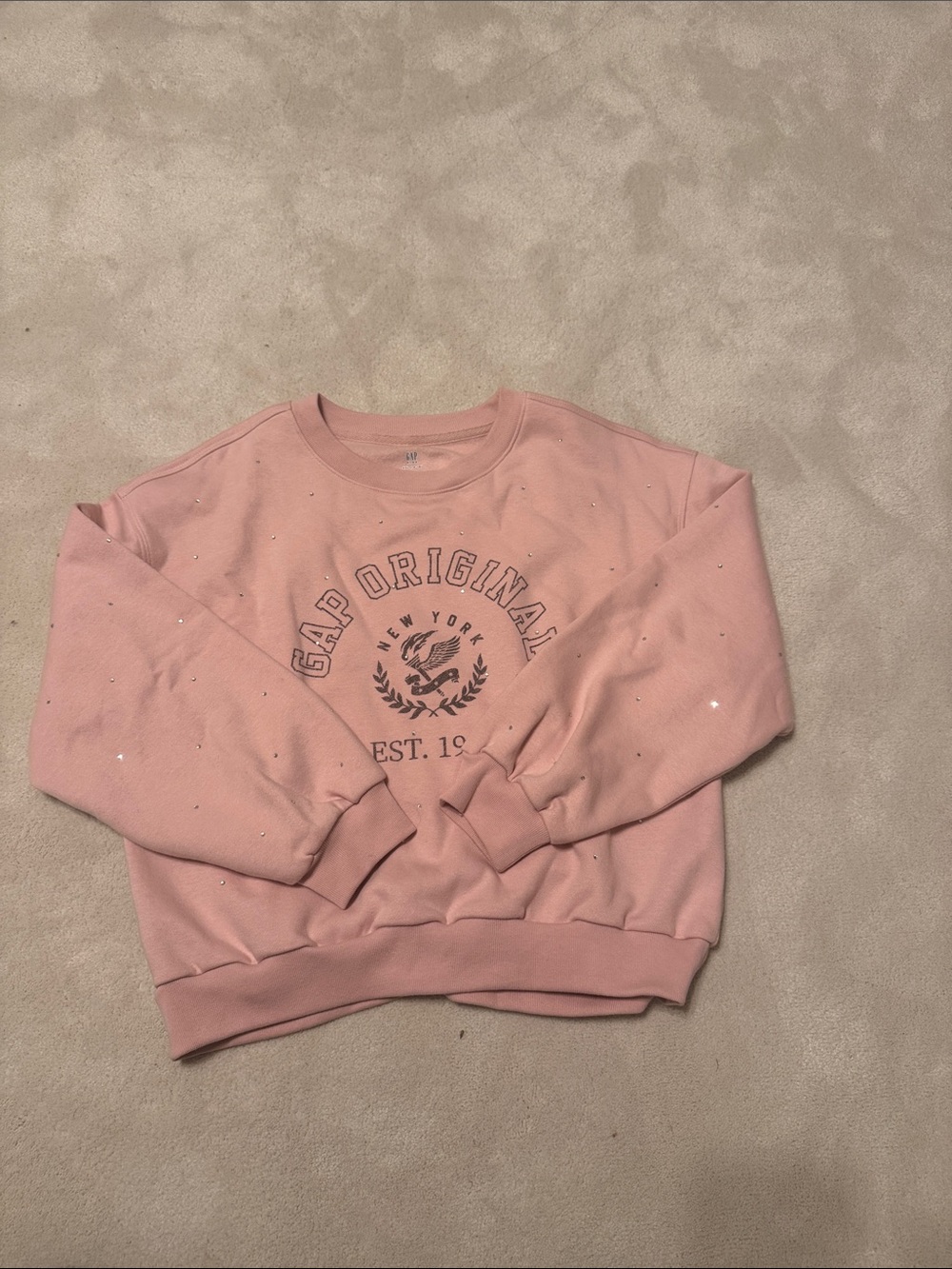 GAP Pink Crewneck Sweatshirt with Chest Logo